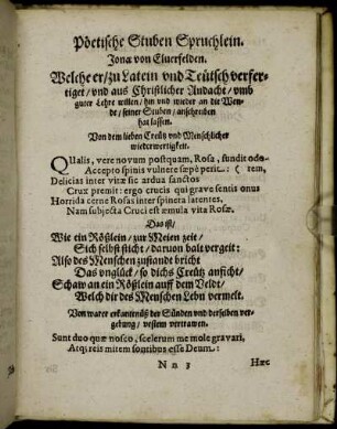 Poetische Stuben Spruchlein