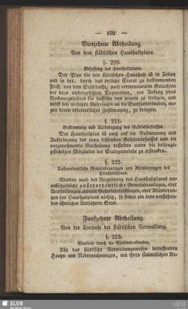 Funfzehnte Abtheilung. von der Controle de städtischen Verwaltung