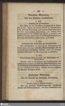 Funfzehnte Abtheilung. von der Controle de städtischen Verwaltung