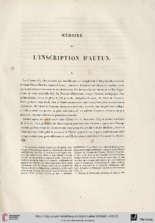 Mémoire sur l'inscription d'Autun