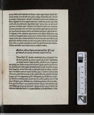 Epistola Enee filii poete laureati sine Pii pape secundi de amoris remedio incipit feliciter