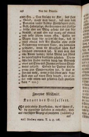 126-200, Zweyter Abschnit. Kurat des Verfassers.