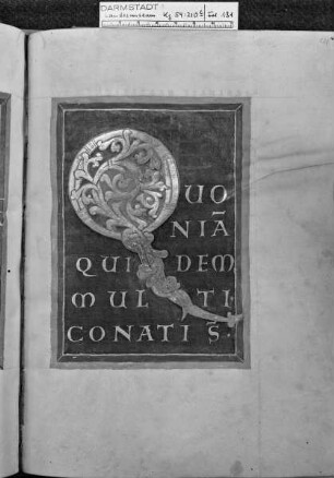 Evangeliar aus Sankt Georg in Köln — Initialseite Q(uoniam quidem), Folio 131recto