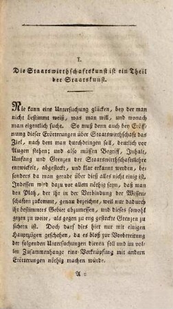 Neue Grundlegung der Staatswirthschaftskunst, 1. Theil