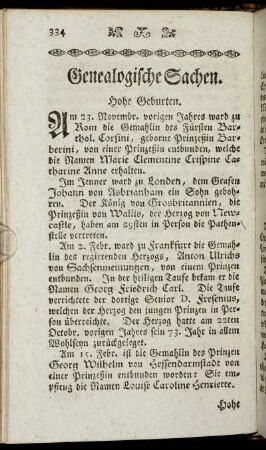 Genealogische Sachen.