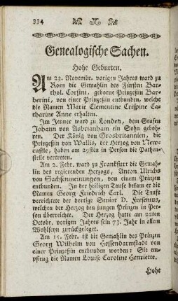 Genealogische Sachen.