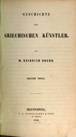 Geschichte der griechischen Künstler, 1