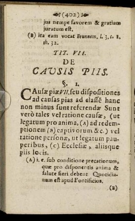 Tit. VII. De Causis Piis.
