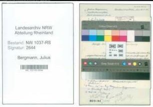 Entnazifizierung Julius Bergmann , geb. 23.03.1898 (Lehrer)