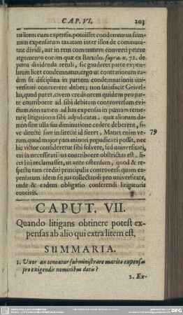 Caput VII. Quando litigans obtinere potest expensas alio qui extra litem est