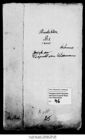 Briefe an Karl Leopold Hans von Wüstemann