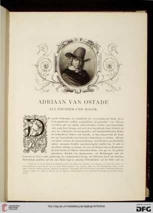 Adriaan van Ostade als Zeichner und Maler