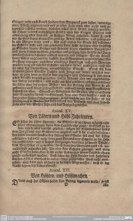 Articul XV. Von Lädern und Höhl=Fuhrleuten.