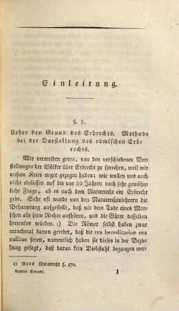 Einleitung in das Erbrecht und Darstellung des ganzen Intestat-Erbrechts : besonders nach römischen Quellen