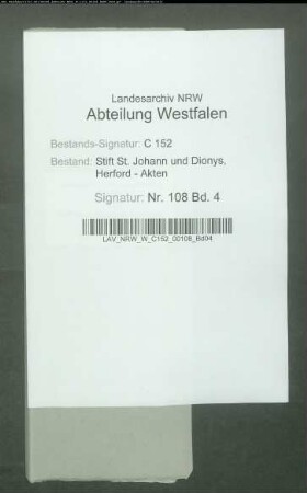 Rechnung der Neustädter Kirche zu Herford.