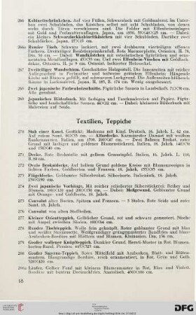 Textilien, Teppiche (Nr. 270-280)