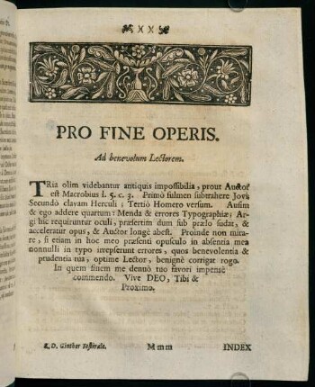 Mmm1r, PRO FINE OPERIS.