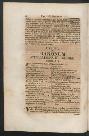 Caput I. De Baronum Appellatione Et Origine.