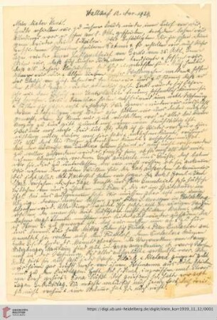Korrespondenz von Alice und Ludwig Klein: Brief von Alice Klein an Kurt Klein