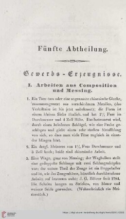 Fünfte Abtheilung