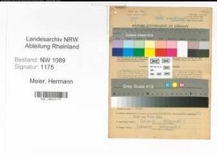 Entnazifizierung Hermann Meier , geb. 24.11.1899 ()