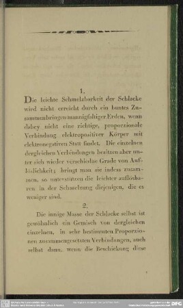 [Erfahrungssätze über die Bildung der Schlacken]