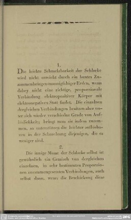 [Erfahrungssätze über die Bildung der Schlacken]