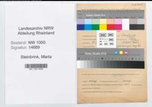 Entnazifizierung Marta Steinbrink, geb. 18.12.1893 ()