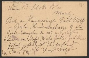 Brief an B. Schott's Söhne : 05.05.1891