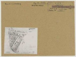 Bebauungsvorschlag WK 5. Wohnbezirk II südlich der Stalinallee. 1. Bauphase. Berlin, Lichtenberg, Stalinallee (seit 1961 Karl-Marx-Allee)/Mauritiuskirchstraße/Wuhlestraße/Wartenbergstraße/Tasdorfer Straße/Lockenhauser Weg/Pfarrstraße (im nördlichen Teil seit 1972 Schulze-Boysen-Straße)/John-Sieg-Straße/Wilhelm-Guddorf-Straße
