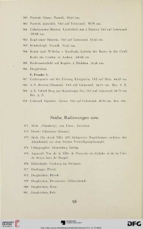 Stiche, Radierungen usw. (Nr. 971-1037)