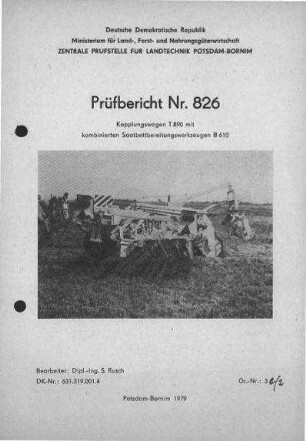 Saatbettbereitungskombination B 610 im Kopplungswagen T 890