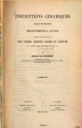 Inscriptions céramiques gallo-romaines découvertes à Autun