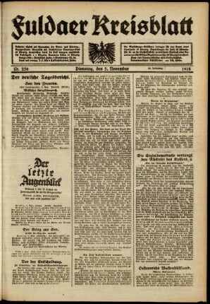 Ausgabe vom Dienstag, den 05. November 1918.