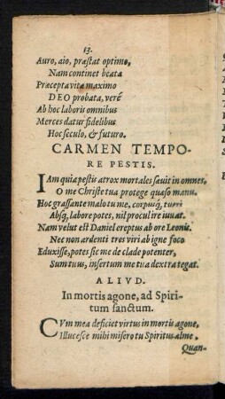 Carmen Tempore Pestis.