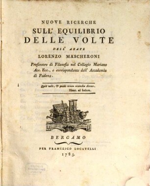 Nuove ricerche sull'equilibrio delle volte