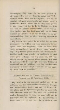 Hoofdartikel van de Nieuwe Rotterdamsche Courant van 29 September 1845.