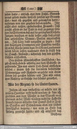 Wie der Regent, so die Unterthanen