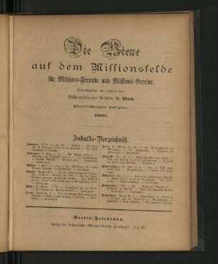 62.1896: Die Biene auf dem Missionsfelde : Monatsblatt der Gossner'schen Missionsgesellschaft