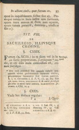 Tit. VIII. De Sacrilegio, Illiusque Crimine