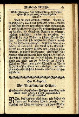 Das II. Capitel. Von Anruffung der Heiligen.