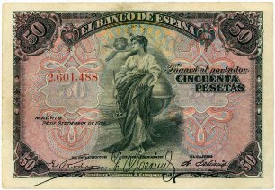 Geldschein, 50 Pesetas, 24.9.1906