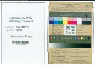 Entnazifizierung Franz Hieronymus , geb. 20.03.1908 (Maler)