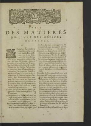 Table des matieres