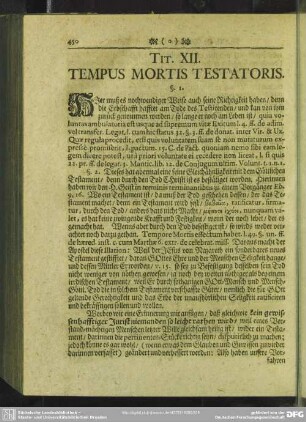 Tit XII. Tempus Mortis Testatoris