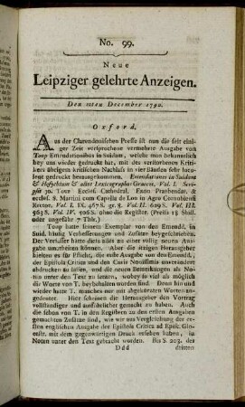 No. 99. Den 10ten December 1790.