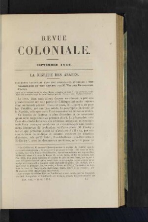 La Nigritie Des Arabes.