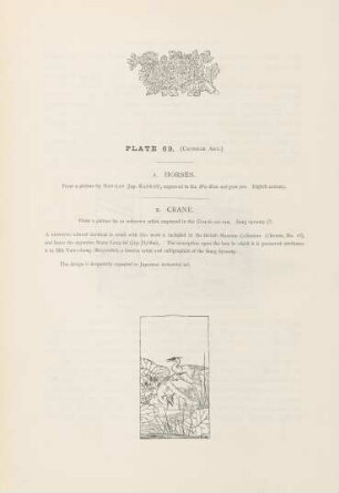 Plate 69. (Chinese art). 1. Horses. - 2. Crane
