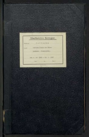 Solingen: Krankenhauskommission 1862-1907