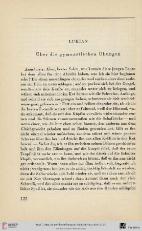 Lukian - Über die gymnastischen Übungen